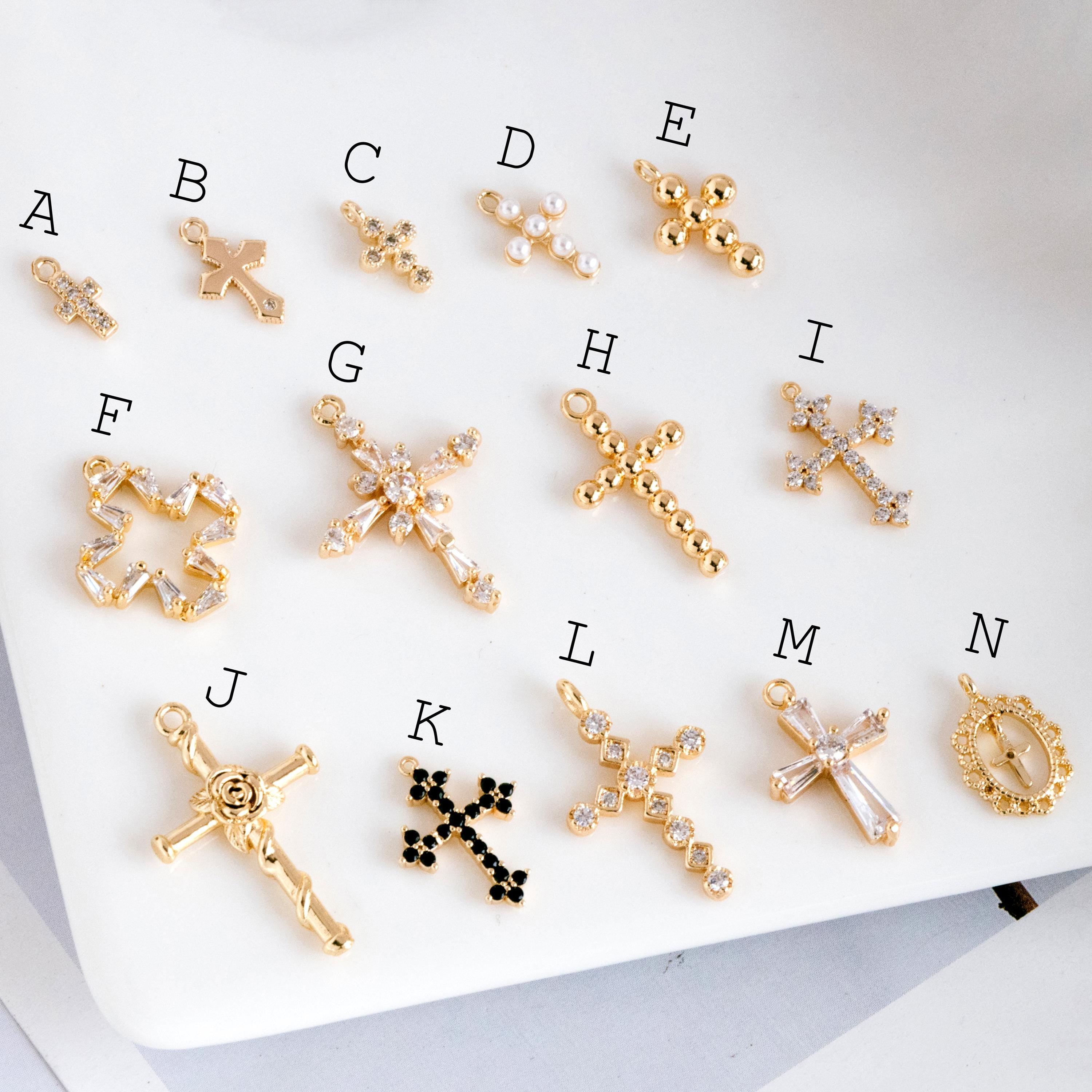 4pcs Cross Charm, Tiny Cross Charm, Cross Pendant, Cross Necklace Charm(GB-2731)